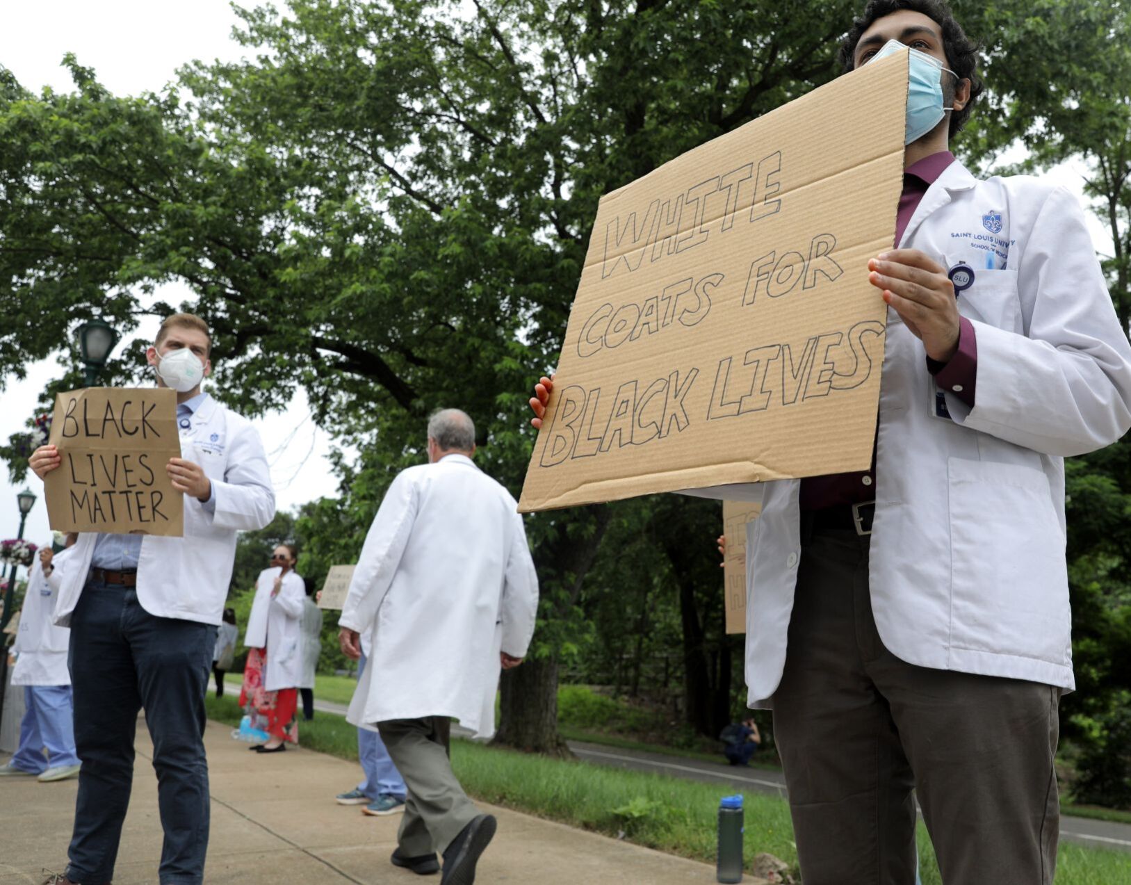 White coats protest for Black Lives Matter